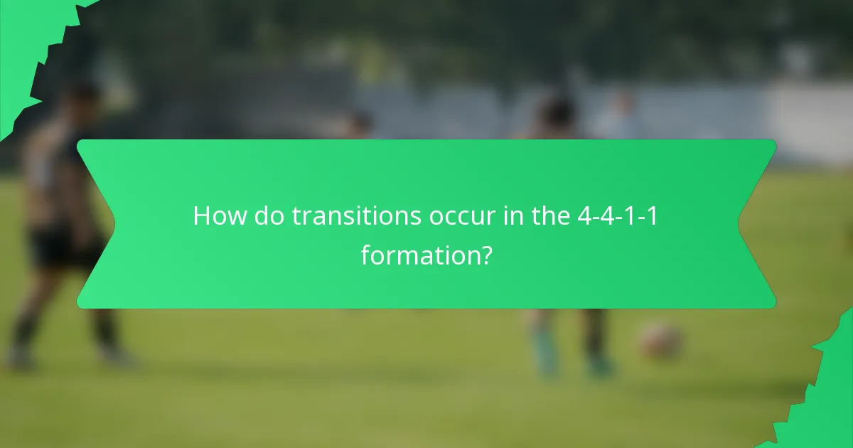 How do transitions occur in the 4-4-1-1 formation?